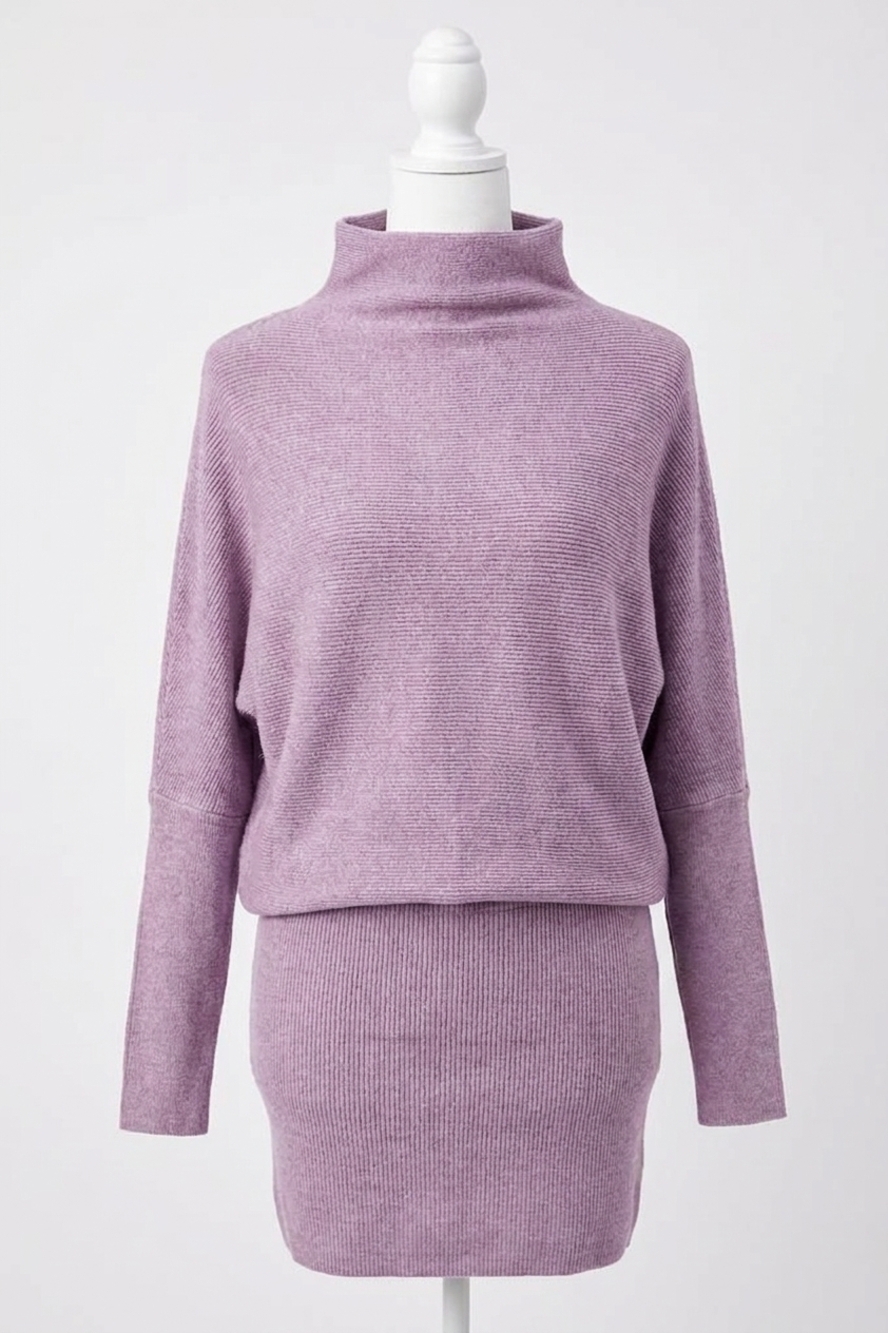NEW BLUIVY slouch neck dolman sleeved pullover sweater in lavender